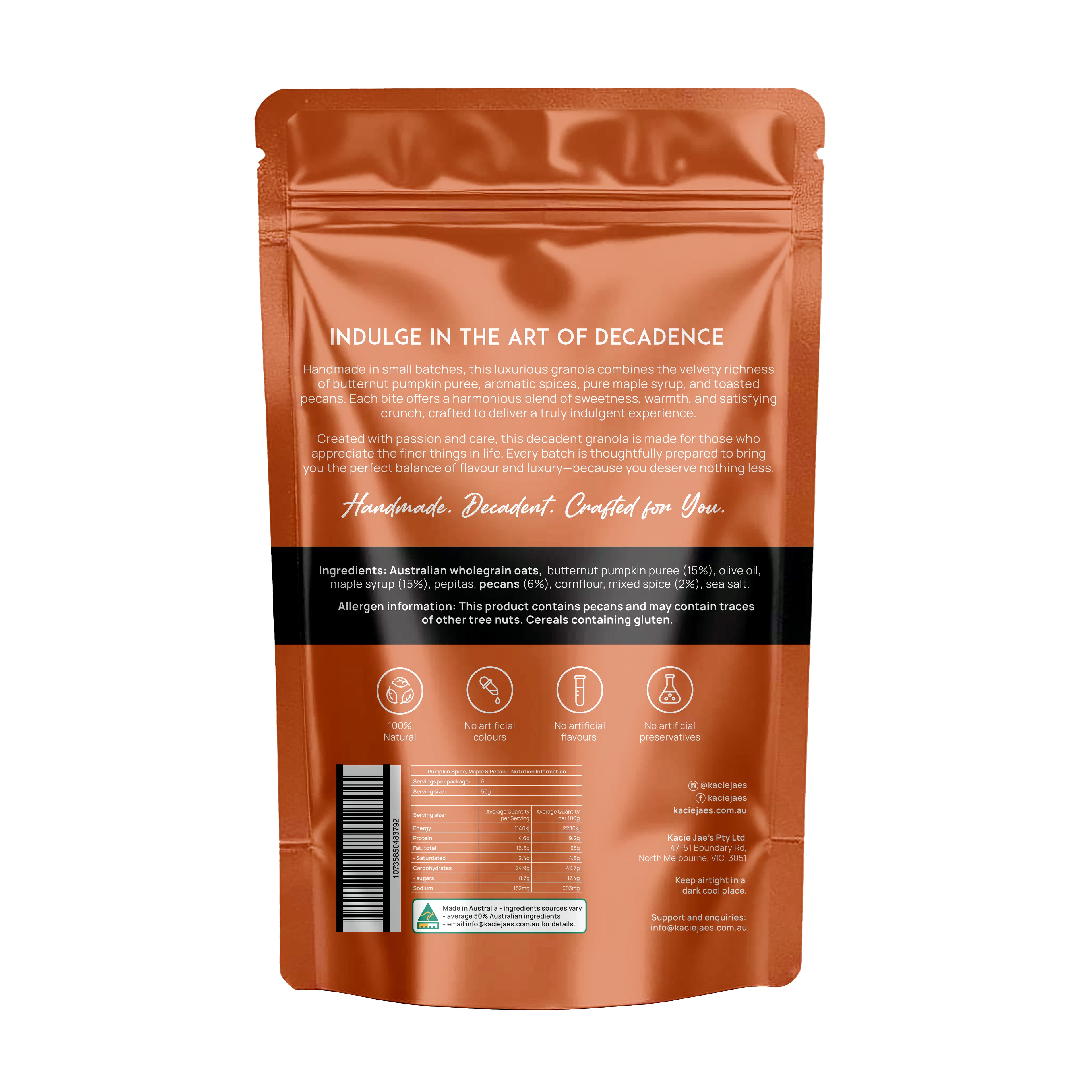Pumpkin Spice, Maple & Pecan 300g